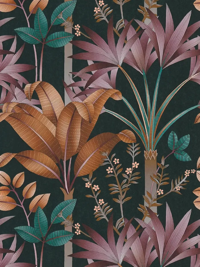 Graphic Palms Wallpaper - Black