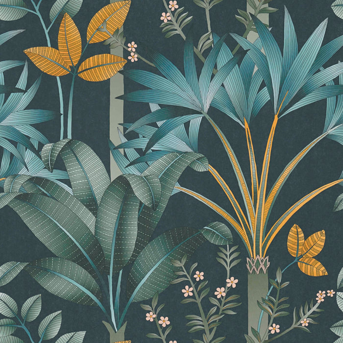 Graphic Palms Wallpaper - Dark Green