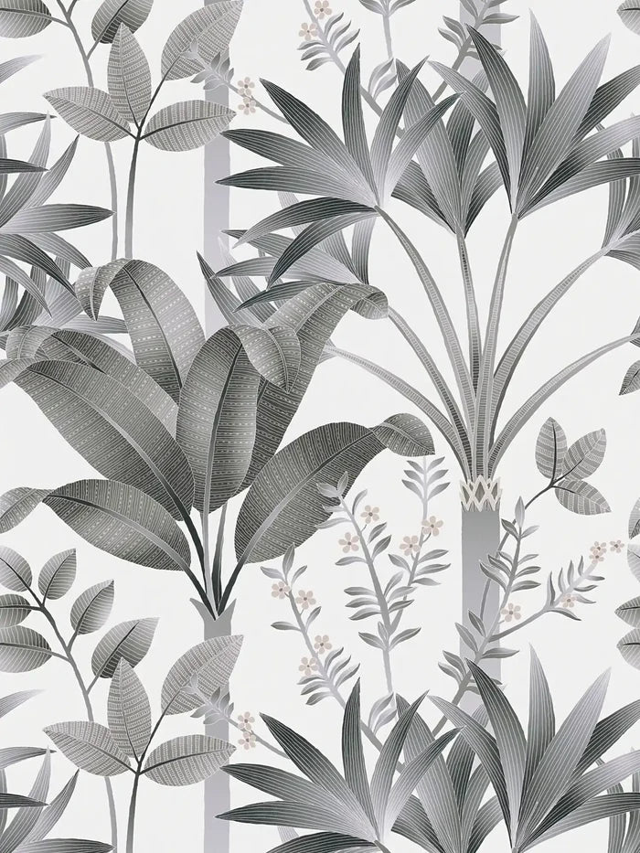Graphic Palms Wallpaper - Grey