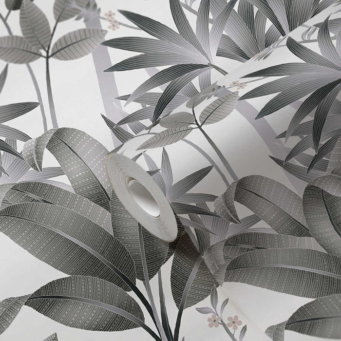 Graphic Palms Wallpaper - Grey
