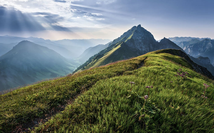 Green Mountains - Custom Sized Wallpaper Mural (per m2)