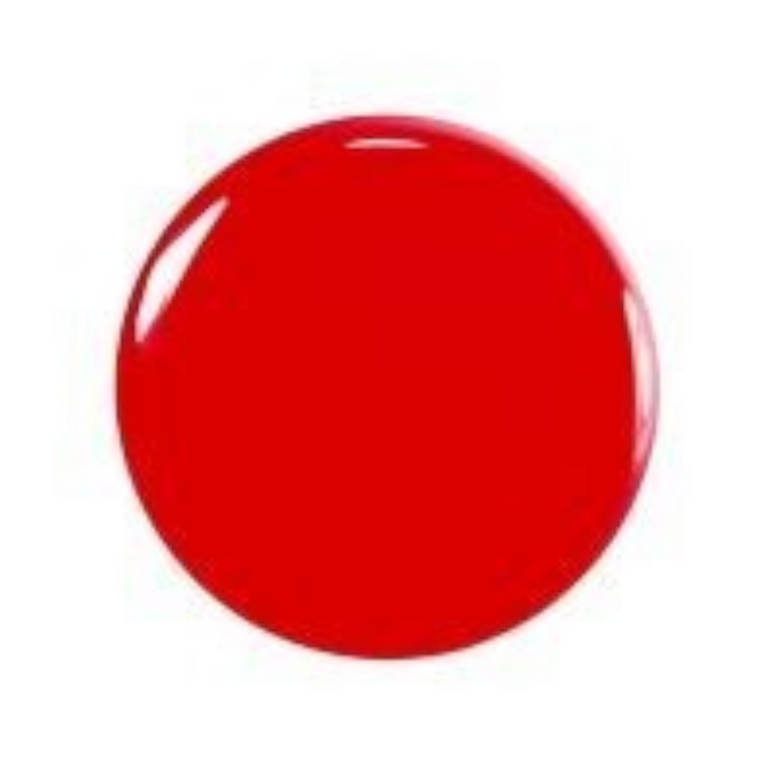 Shop Rescue Spa vibrant red plant-based nail polish with a high-shine glossy finish in a circular swatch