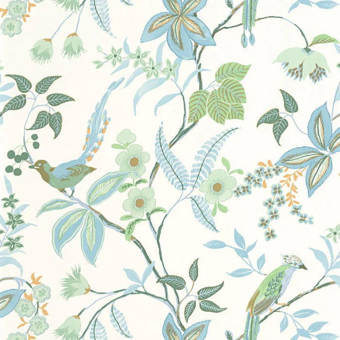 Happy Wallpaper - Bleu Porcelaine