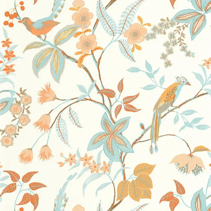 Happy Wallpaper - Orange Bleu Clair