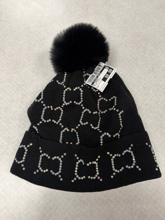 Hat Beanie By Clothes Mentor In Black & Silver