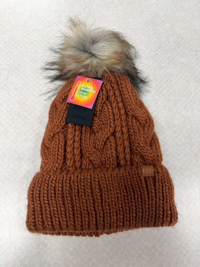 Hat Beanie By David And Young In Brown