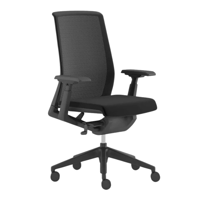 Refurbished Haworth Very office chair with mesh back and adjustable arms, black, from Office Logix Shop