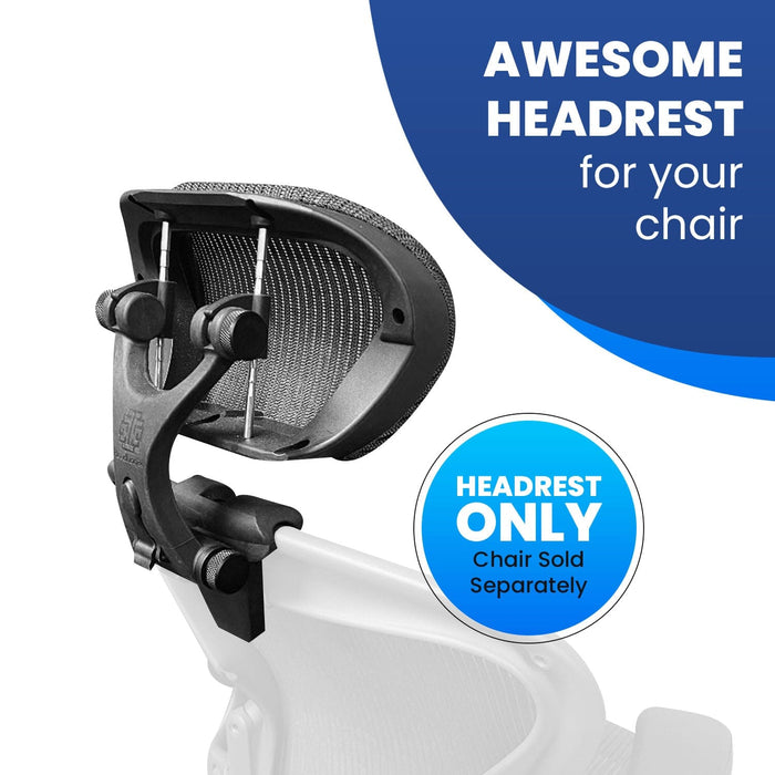 Graphite Aeron headrest attachment for Herman Miller office chair, headrest only, by Office Logix Shop.