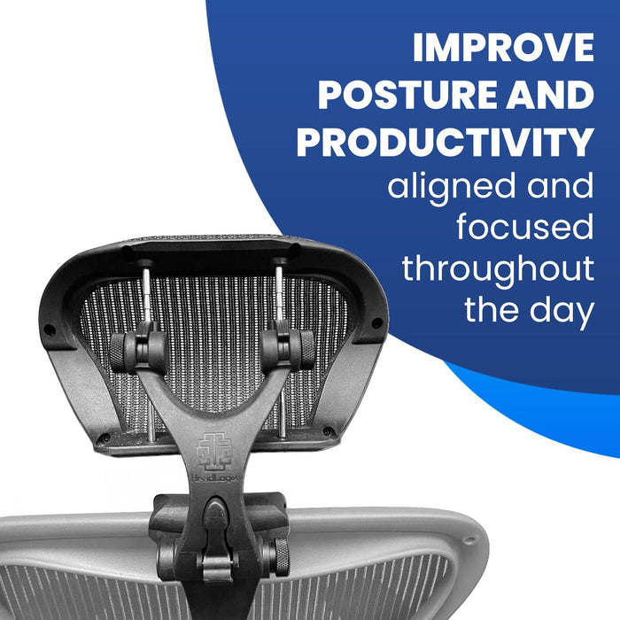Graphite Aeron chair headrest attachment, ergonomic office chair accessory, Office Logix Shop