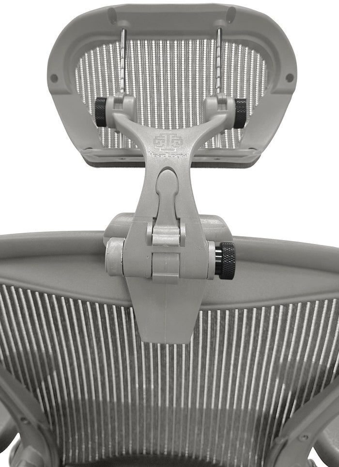 Herman Miller Aeron Classic office chair with adjustable headrest, mesh backrest, refurbished.