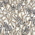 Hiding Zebra Wallpaper - Blanc Noir Or