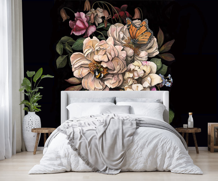 HOME by Makkala Floral - Custom Sized Wallpaper Mural (per m2)