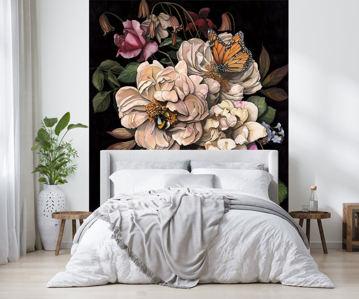 HOME by Makkala Floral - Custom Sized Wallpaper Mural (per m2)