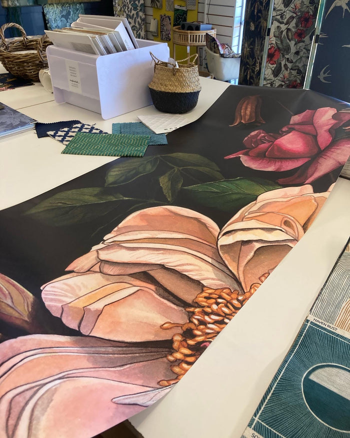 HOME by Makkala Floral - Custom Sized Wallpaper Mural (per m2)