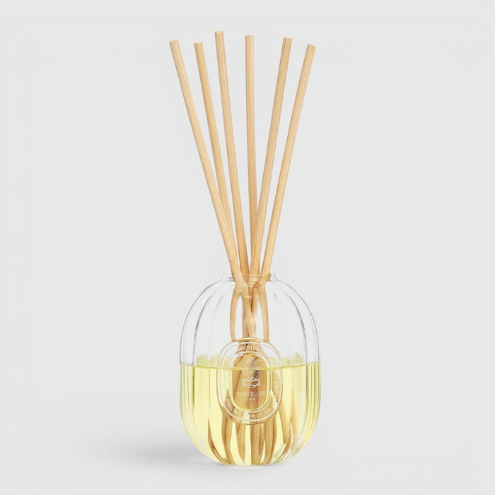 Shop Rescue Spa faceted oval glass home fragrance diffuser vessel with rattan reeds on a white background