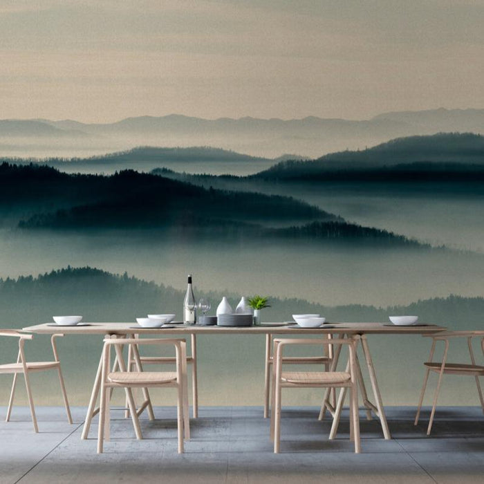 Horizon - Custom Sized Wallpaper Mural (per m2) - Beige/Blue