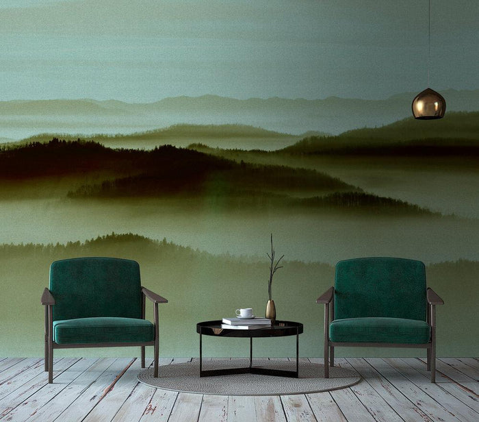 Horizon - Custom Sized Wallpaper Mural (per m2) - Beige/Green