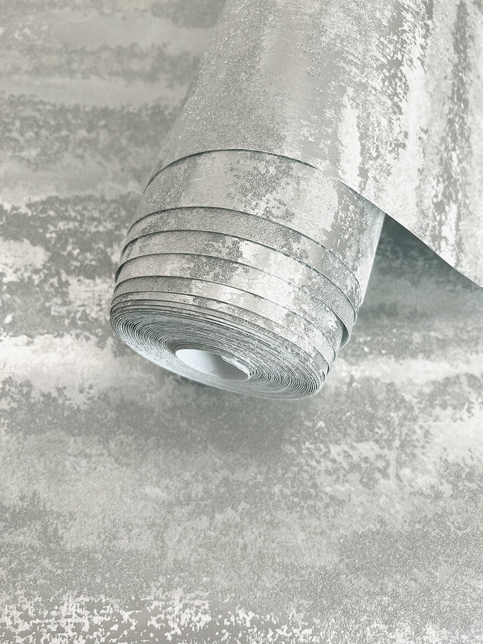 Roll of Horizon dove-grey glass-bead wallpaper