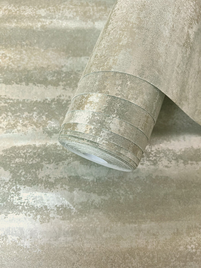 Roll of Horizon sage glass-bead wallpaper