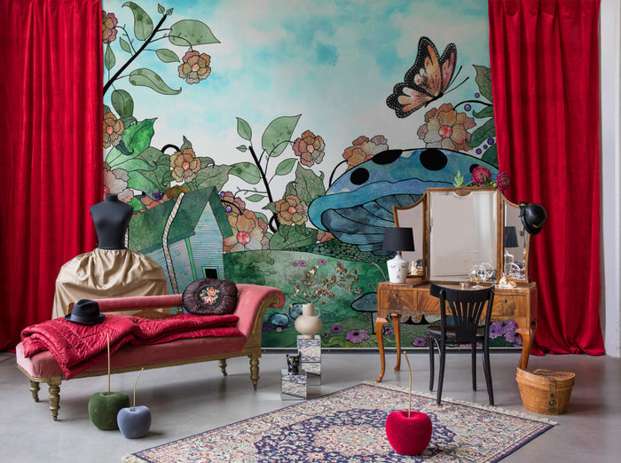 House Warming - Custom Sized Wallpaper Mural (per m2)