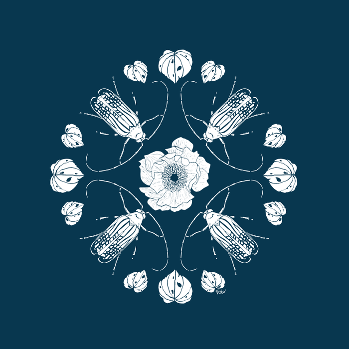Huhu Bug Pattern - Blue