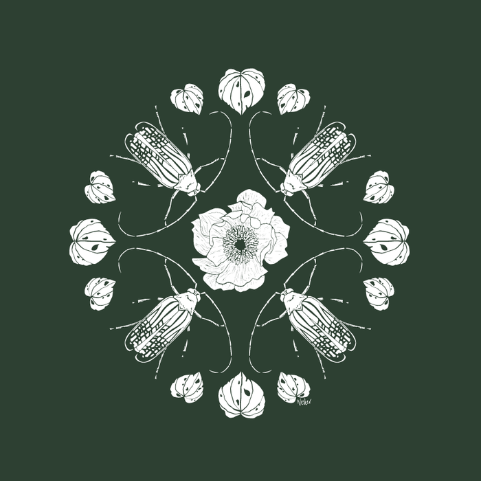 Huhu Bug Pattern - Green