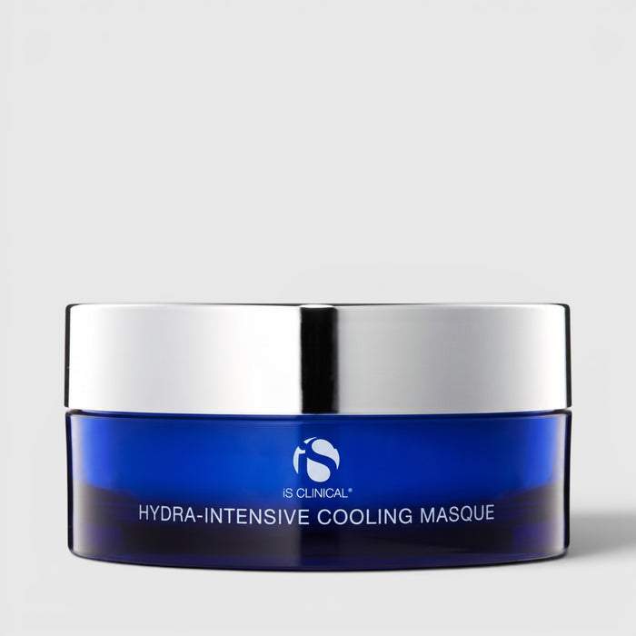 Shop Rescue Spa iS Clinical Hydra-Intensive Cooling Masque in a blue jar with a silver lid for hydrating skincare.