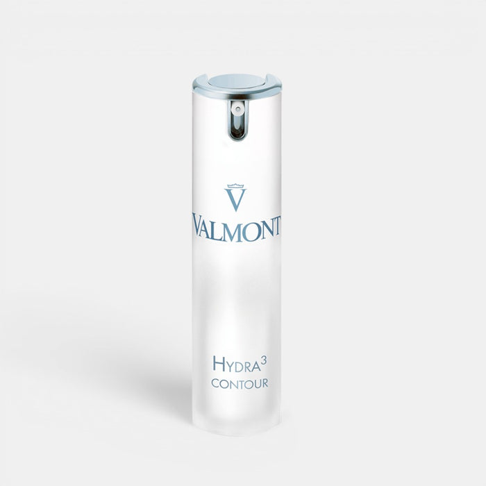 Shop Rescue Spa Valmont Hydra3 Contour eye cream in a white pump bottle for hydrating and smoothing delicate skin.