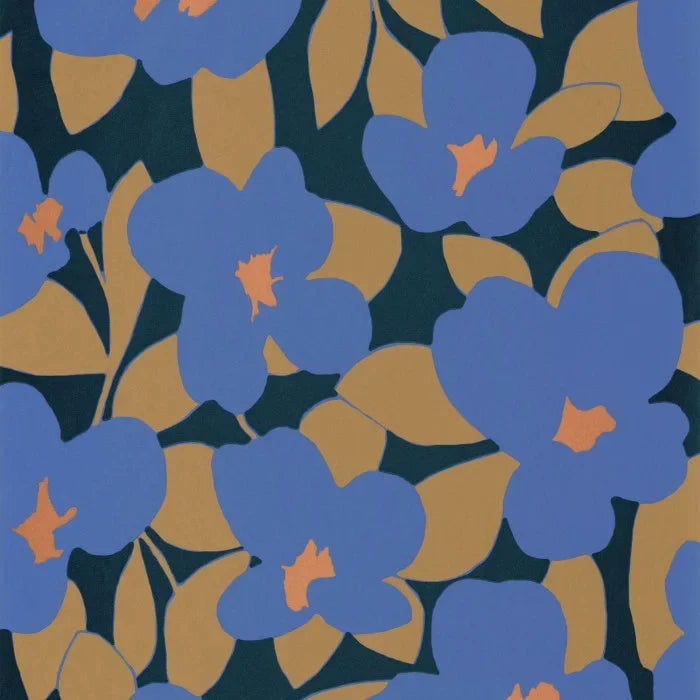 Iconic Flower Power Wallpaper - Blue