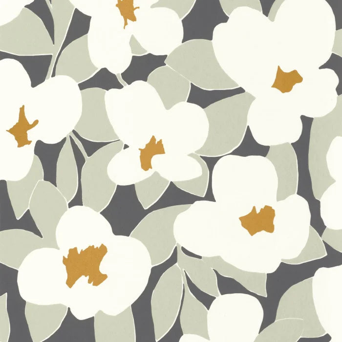 Iconic Flower Power Wallpaper - White/Grey