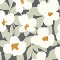 Iconic Flower Power Wallpaper - White/Grey