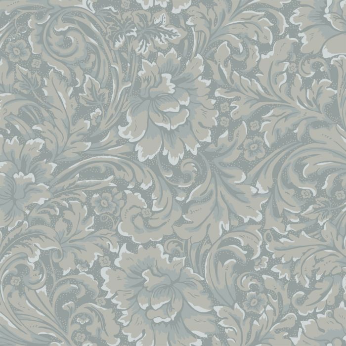 Idun Floral Symphony Wallpaper - Grey/Blue