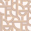 Impass Art Deco Wallpaper - Blush/Gold