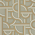 Impass Art Deco Wallpaper - Sage/Gold