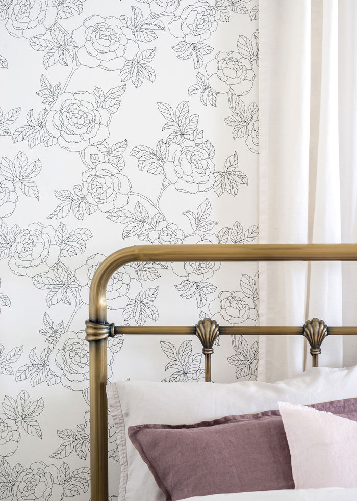 Inez Wallpaper - White/Black - Discontinuing - 2 Rolls Left