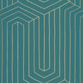 Infini Wallpaper - Bleu Canard Or