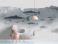 Into the Blue - Custom Sized Wallpaper Mural (per m2) - Grey