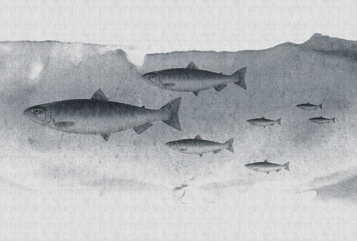 Into the Blue - Custom Sized Wallpaper Mural (per m2) - Grey