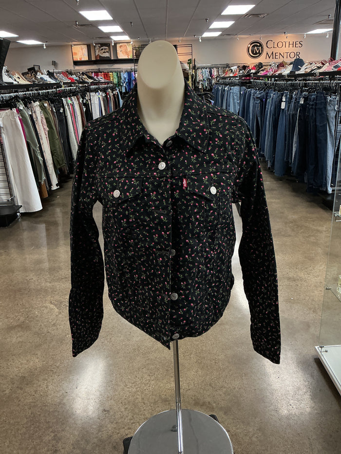 Jacket Denim By Levis In Floral Print, Size:M