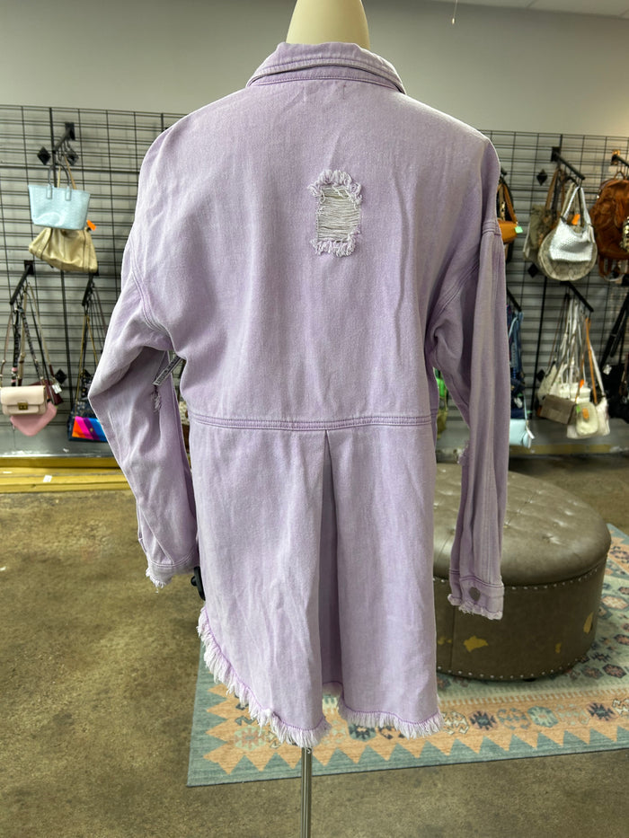 Jacket Denim By Pink Lily In Purple, Size:M