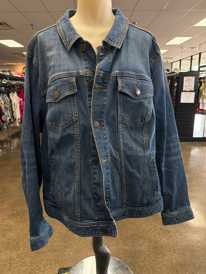 Jacket Denim By Talbots In Blue Denim, Size:3X