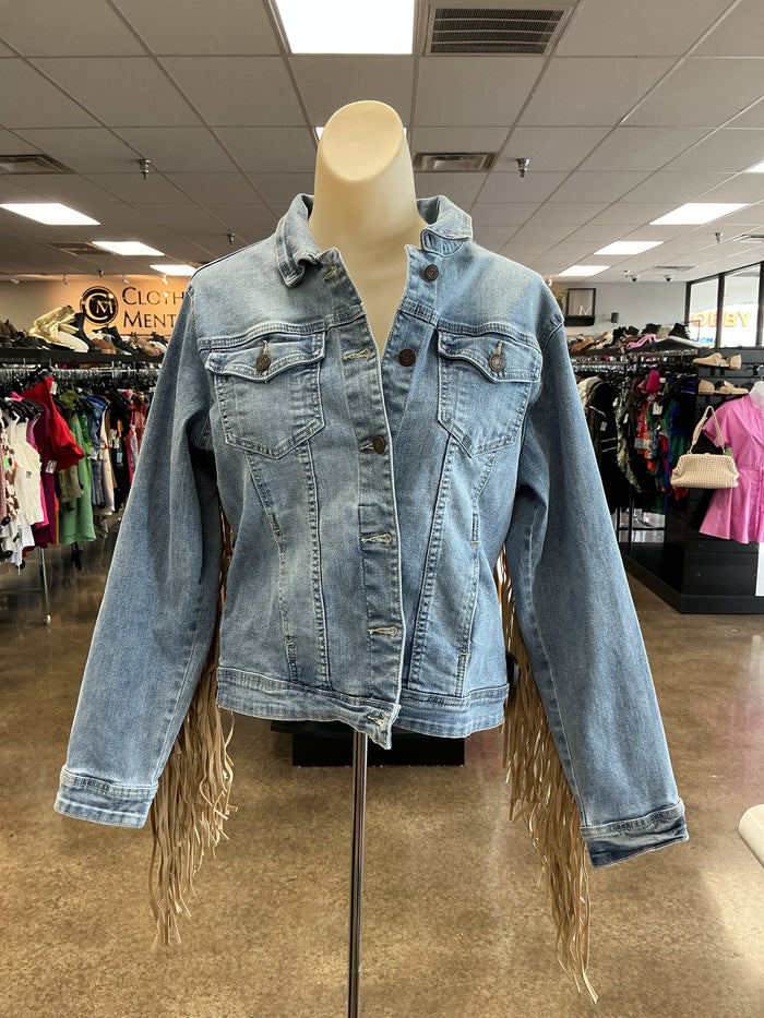 Jacket Denim By Veveret In Blue, Size:M