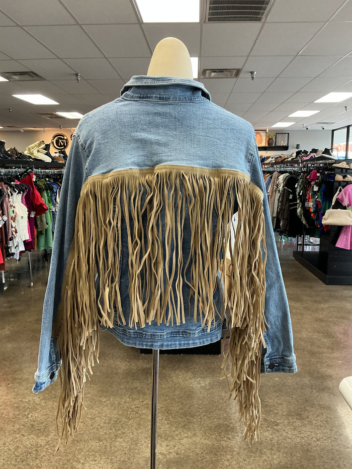 Jacket Denim By Veveret In Blue, Size:M