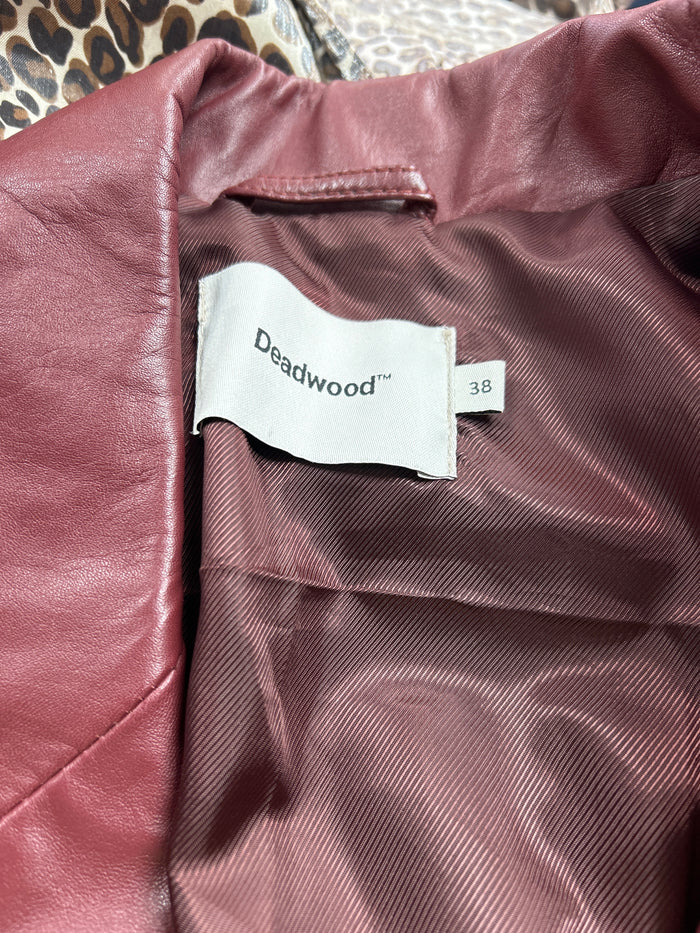Jacket Leather By Clothes Mentor In Maroon, Size:M
