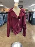 Jacket Moto By Free People In Maroon, Size:L