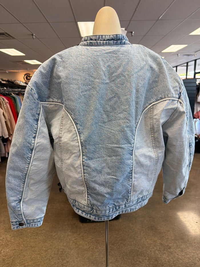 Jacket Puffer & Quilted By Wild Fable In Blue Denim, Size:Xs