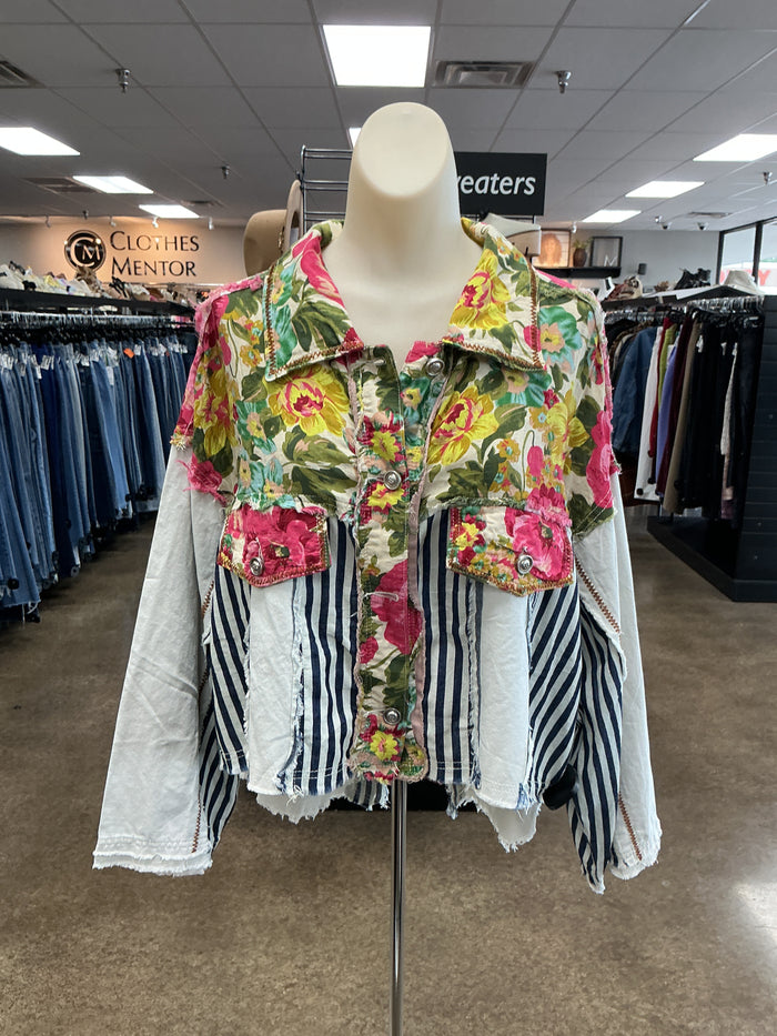 Jacket Shirt By Pol In Floral Print, Size:M