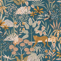 Jane Wallpaper - Bleu Nuit Rose