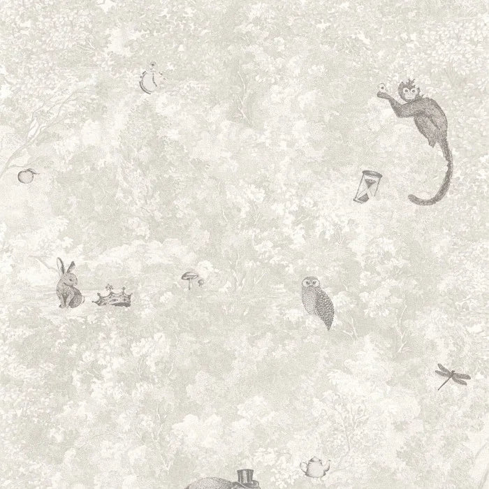 Jardin Des Merveilles Wallpaper - Beige - Grey Monkey