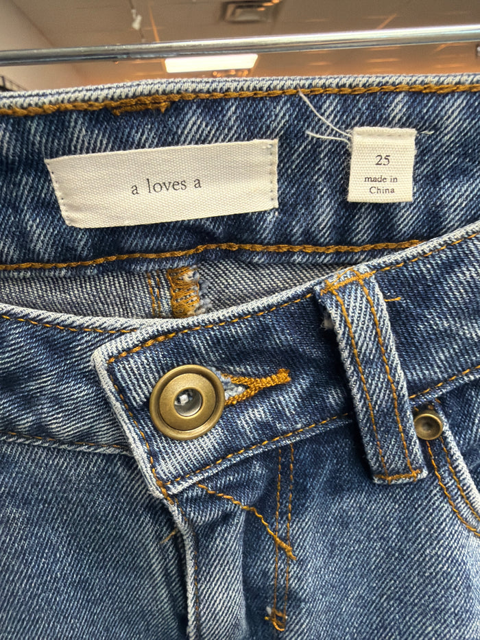 Jeans Flared By A Loves A In Blue Denim, Size:2